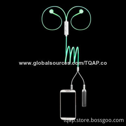 Earphone with Light Cable (EL Cable) (Neon Light)